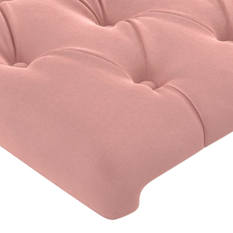 Tête de lit accessoire couchage chambre à coucher meuble à LED 100 x 7 x 118/128 cm tissu velours rose TDL0200496