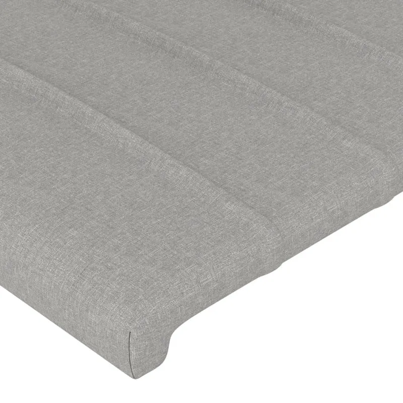 Tête de lit accessoire couchage chambre à coucher meuble 100 x 5 x 78/88 cm tissu gris clair TDL0203230