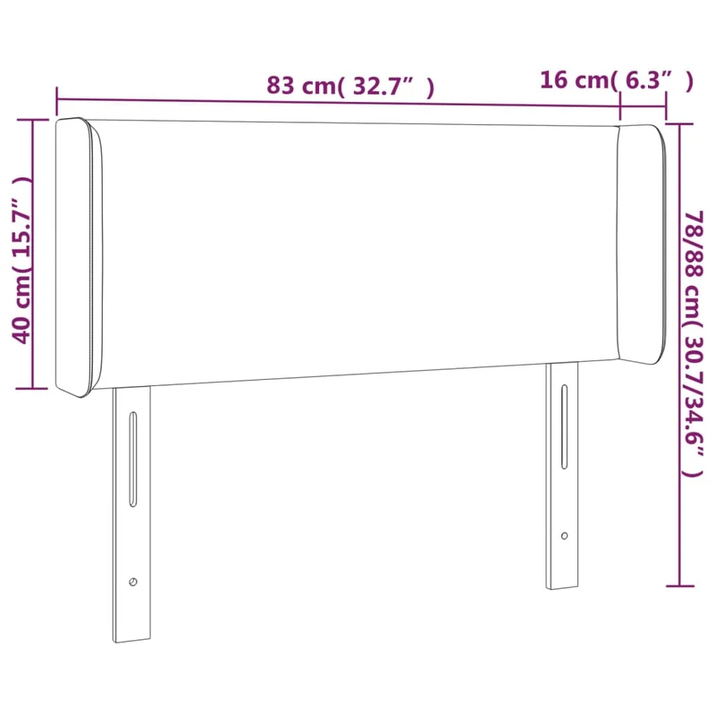 Tête de lit accessoire couchage chambre à coucher meuble à LED 83 x 16 x 78/88 cm tissu gris clair TDL0201250