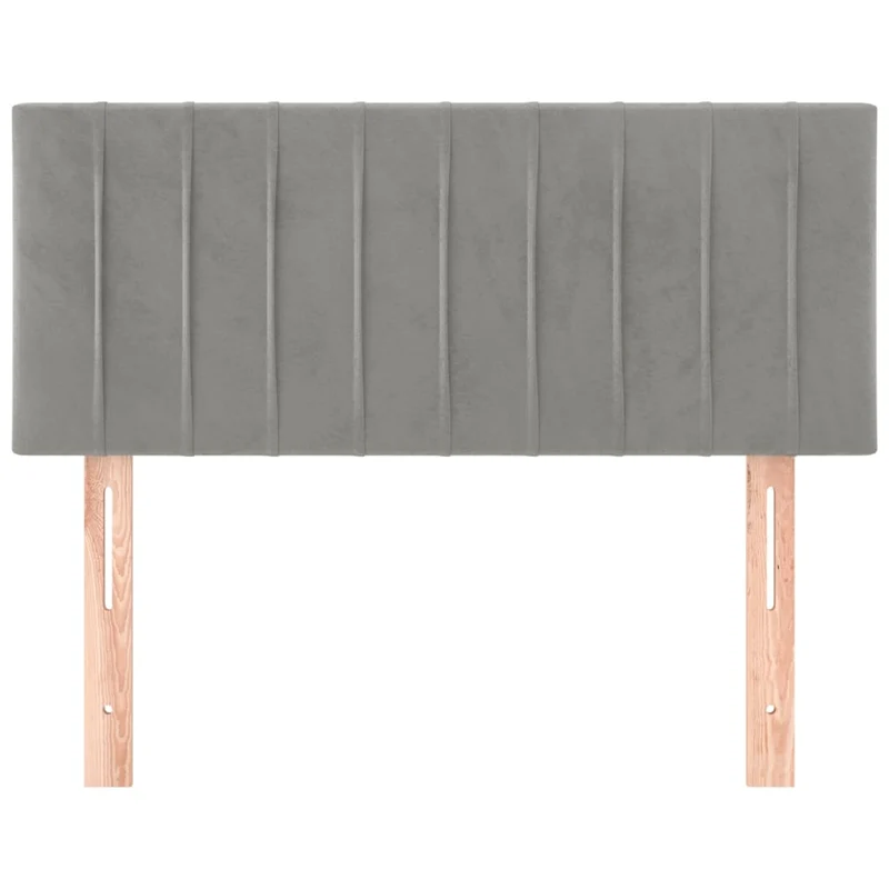 Tête de lit accessoire couchage chambre à coucher meuble 100 x 5 x 78/88 cm tissu velours gris clair TDL0203228