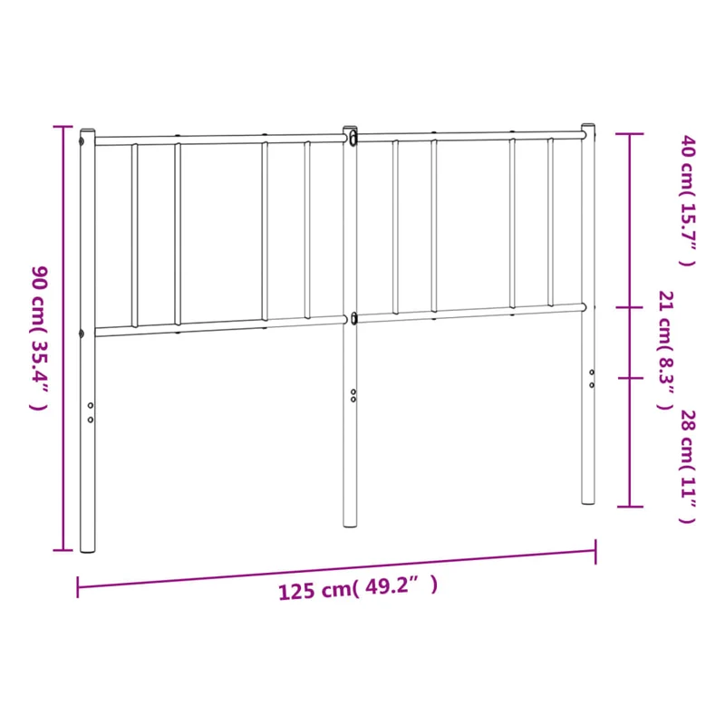 Tête de lit accessoire couchage chambre à coucher meuble 120 cm métal blanc TDL0202483