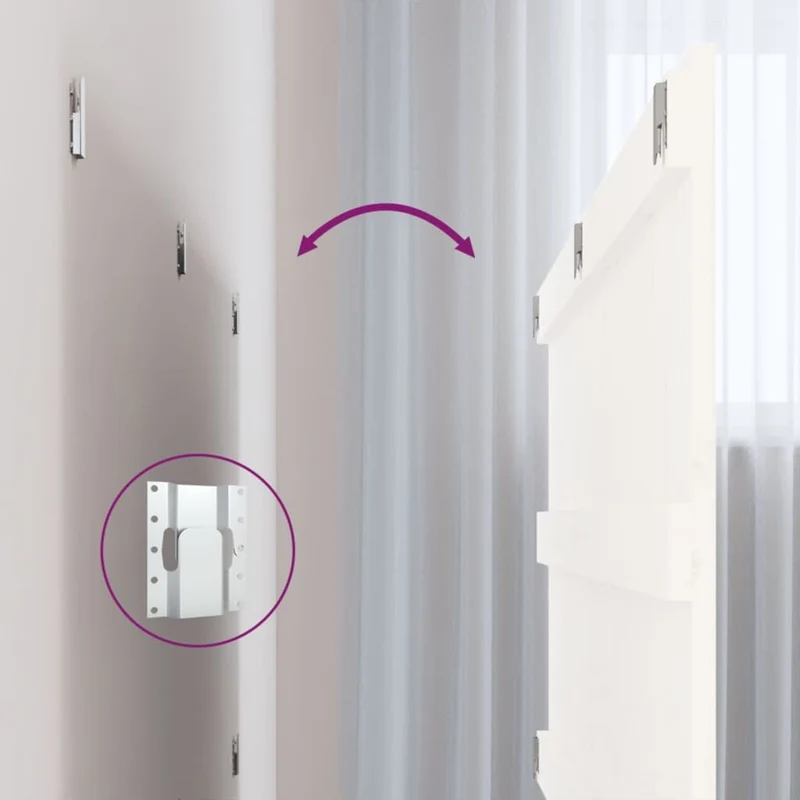 Tête de lit accessoire couchage chambre à coucher meuble murale style palette 204 x 3 x 90 cm bois massif blanc TDL0202694