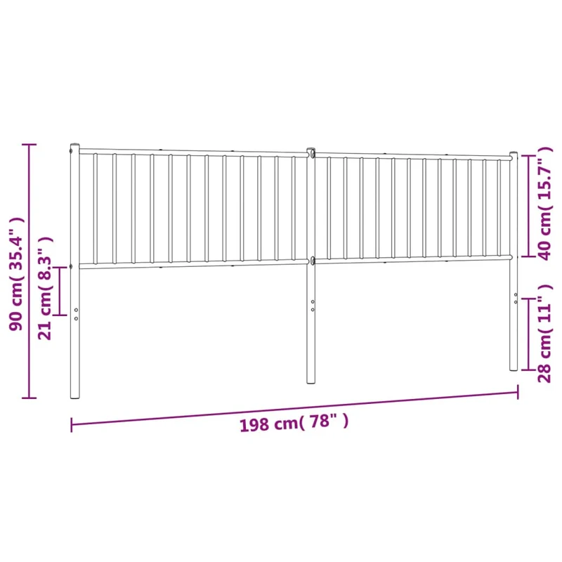 Tête de lit accessoire couchage chambre à coucher meuble 193 cm métal blanc TDL0202466