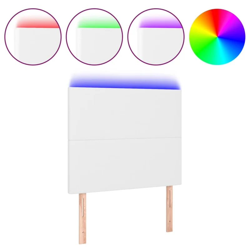 Tête de lit accessoire couchage chambre à coucher meuble à LED 100 x 5 x 118/128 cm synthétique blanc TDL0201953