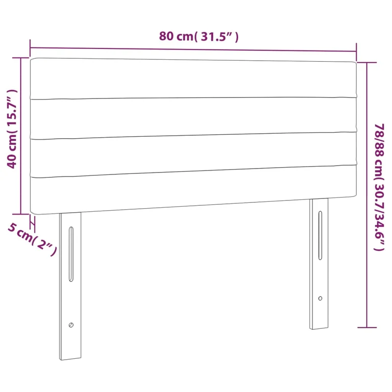 Tête de lit accessoire couchage chambre à coucher meuble 80 x 5 x 78/88 cm tissu gris clair TDL0203218