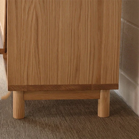 Contemporary Nordic Rectangular Solid Wood Plywood Fir Wood Pine Wood Rattan End Table 1-Drawer For Living Room