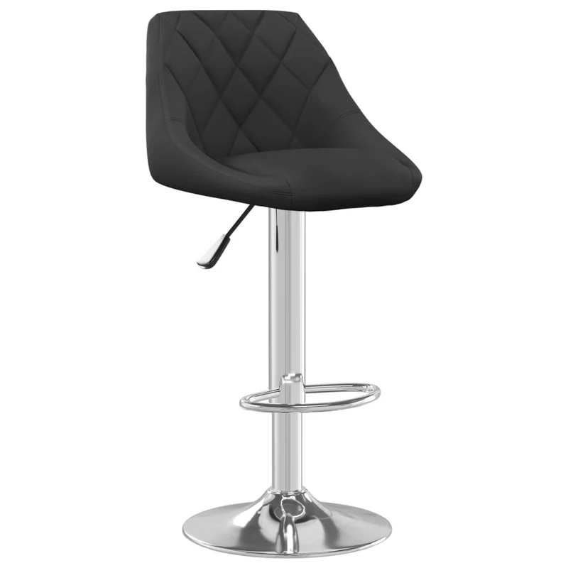 Lot de 2 tabourets de bar chaises hautes assise en velours noir cadre en acier DEC029829