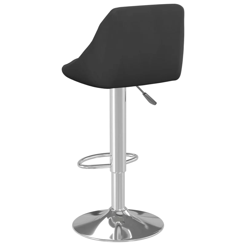 Lot de 2 tabourets de bar chaises hautes assise en velours noir cadre en acier DEC029829