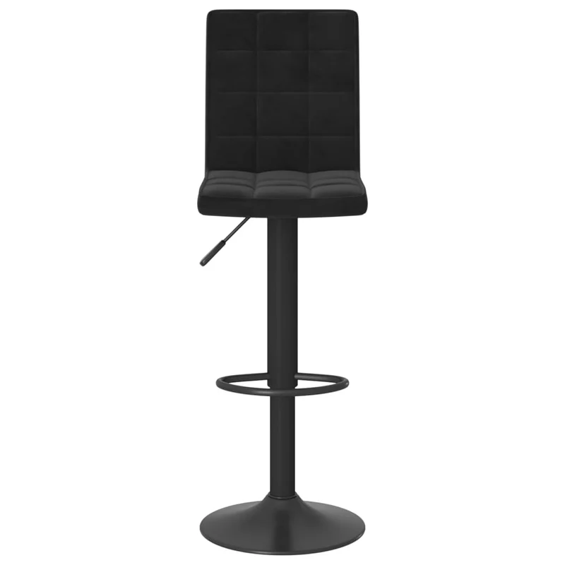 Lot de 2 tabourets de bar chaises hautes hauteur réglable en velours noir cadre en acier DEC029824