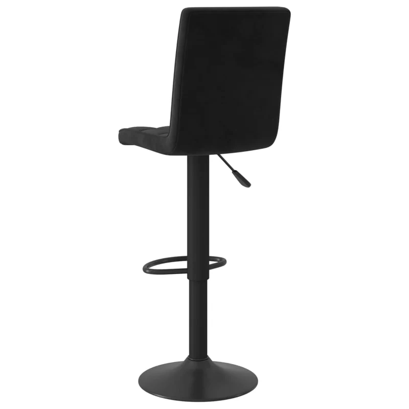 Lot de 2 tabourets de bar chaises hautes hauteur réglable en velours noir cadre en acier DEC029824