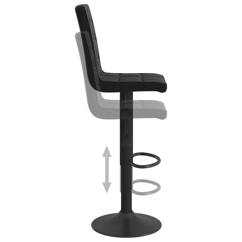 Lot de 2 tabourets de bar chaises hautes hauteur réglable en velours noir cadre en acier DEC029824