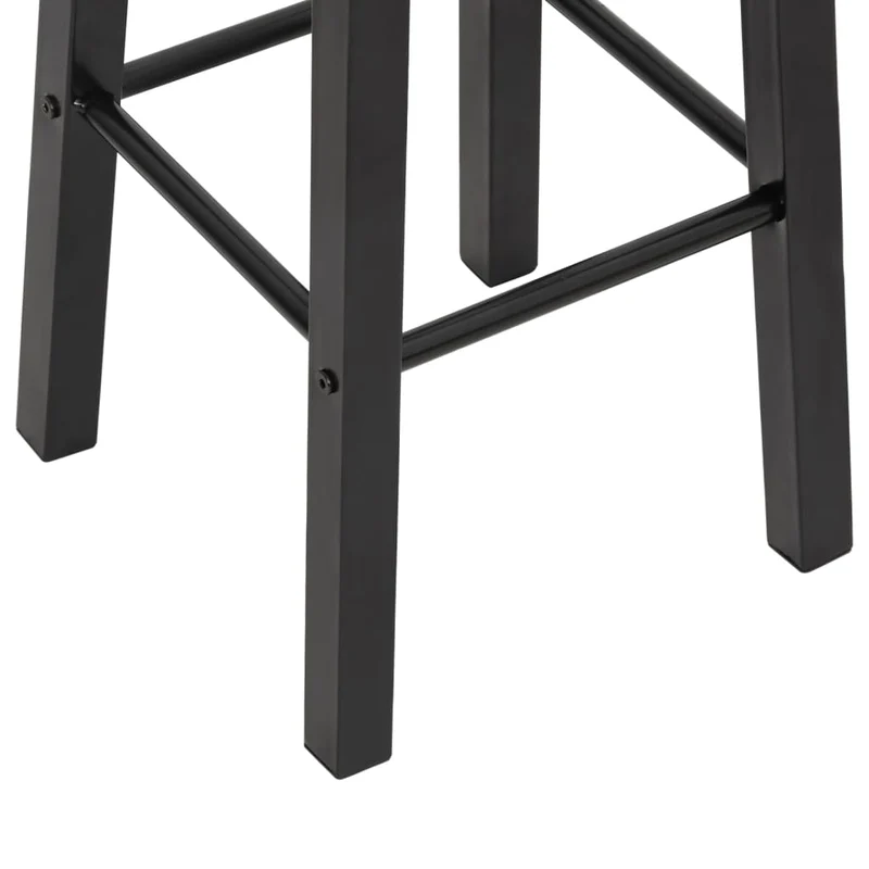 Lot de 2 tabourets de bar chaises hautes avec repose-pieds assise en MDF et cadre en acier noir DEC029801