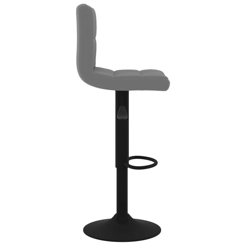 Lot de 2 tabourets de bar chaises hautes coutures carrées en velours gris foncé et acier noir DEC029717