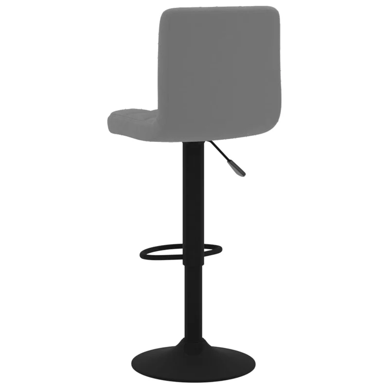 Lot de 2 tabourets de bar chaises hautes coutures carrées en velours gris foncé et acier noir DEC029717