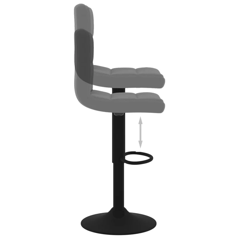 Lot de 2 tabourets de bar chaises hautes coutures carrées en velours gris foncé et acier noir DEC029717