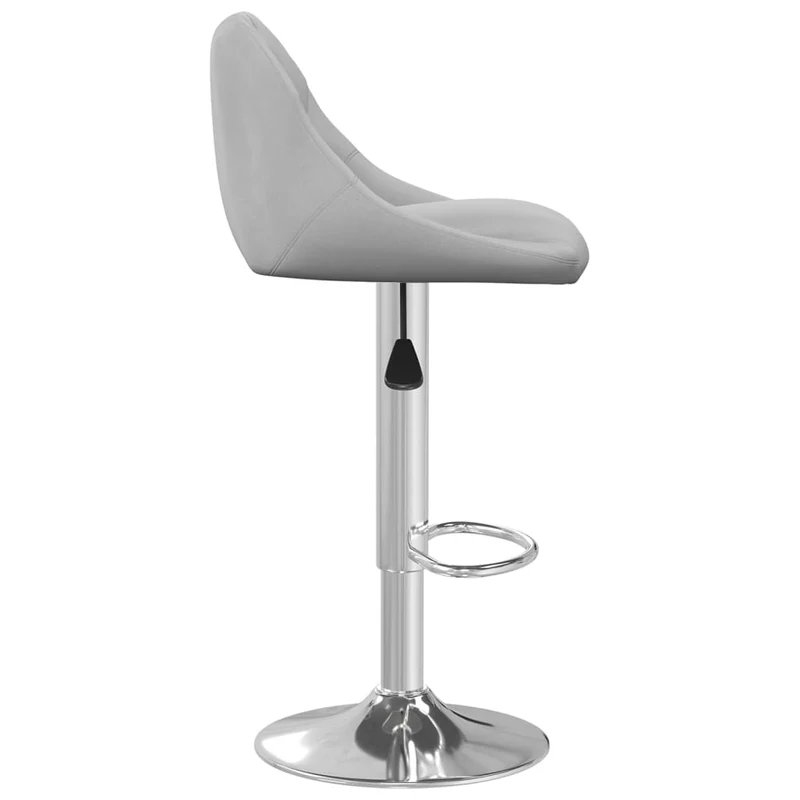 Lot de 2 tabourets de bar chaises hautes coutures losanges en velours gris clair et acier DEC029695