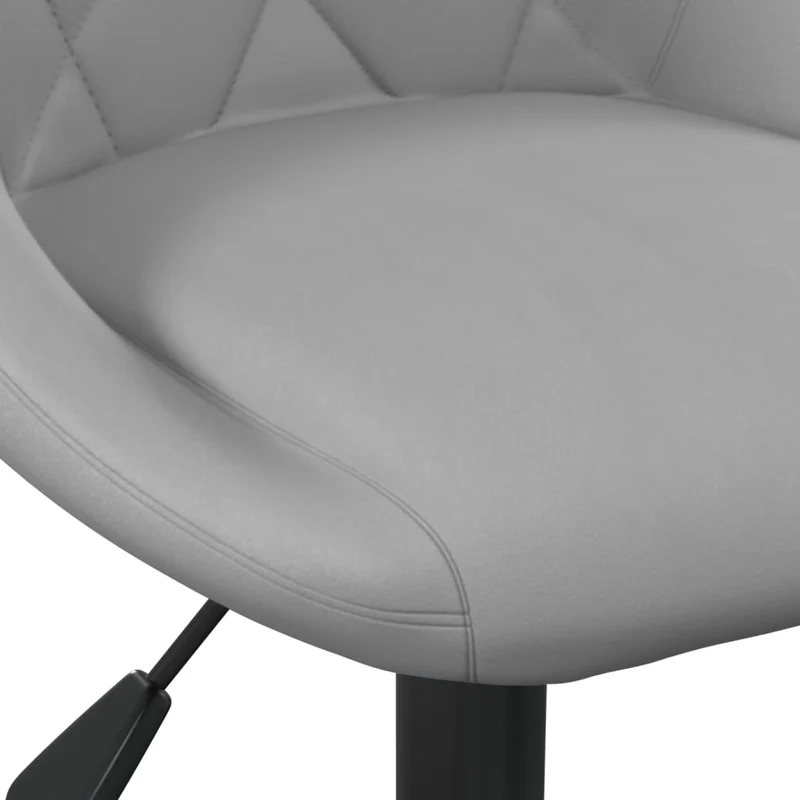Lot de 2 tabourets de bar chaises hautes coutures losanges en velours gris clair et acier noir DEC029691