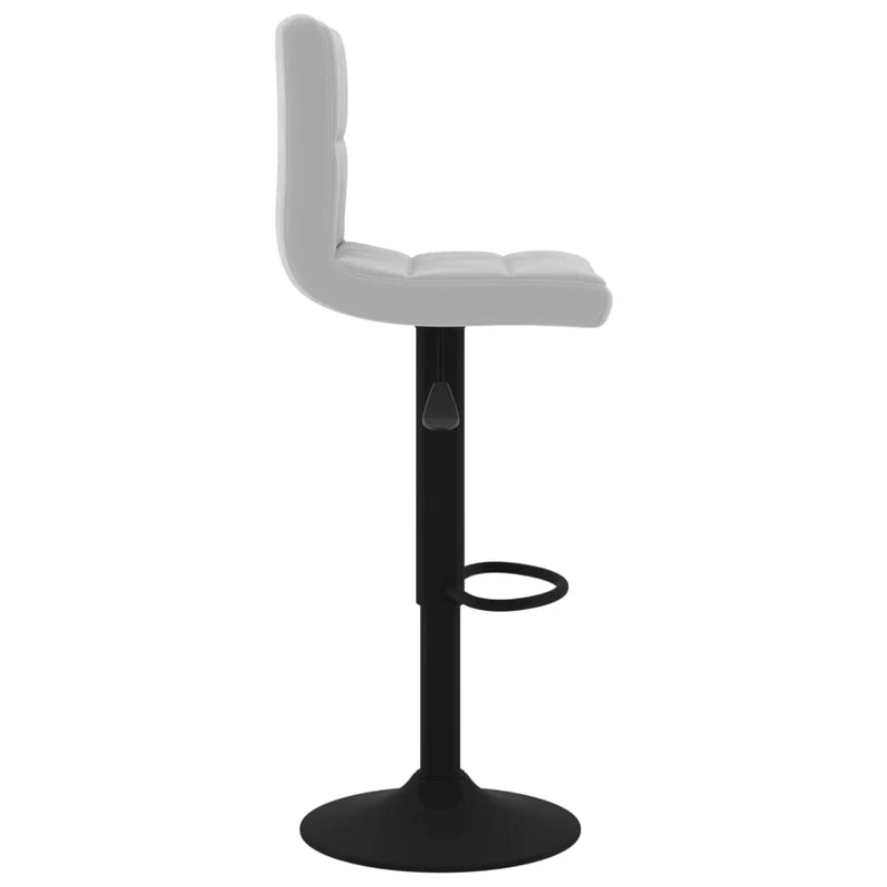 Lot de 2 tabourets de bar chaises hautes hauteur réglable en velours gris clair et acier noir DEC029689