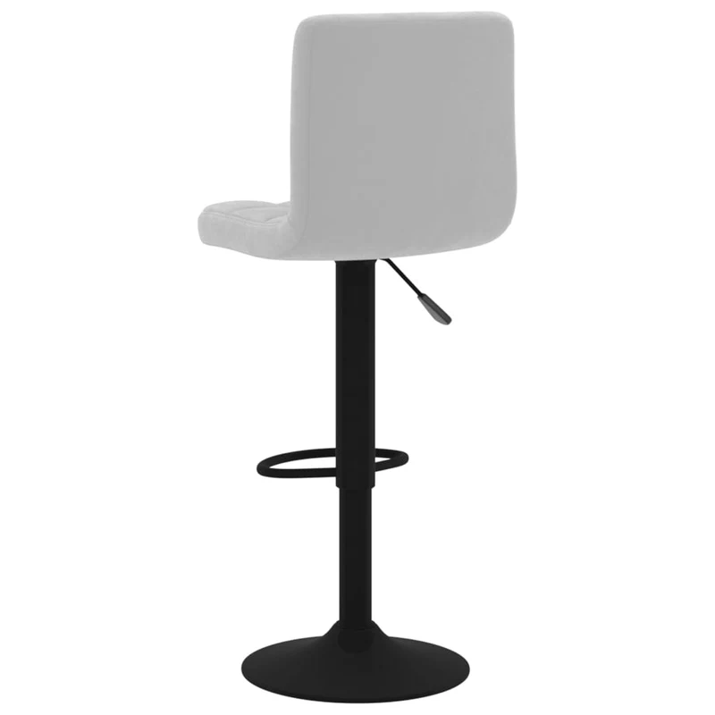 Lot de 2 tabourets de bar chaises hautes hauteur réglable en velours gris clair et acier noir DEC029689