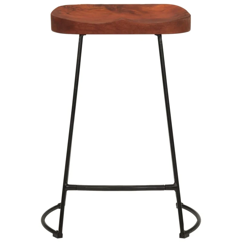 Lot de 2 tabourets de bar 45 x 40 x 63cm en bois massif manguier et fer DEC029592
