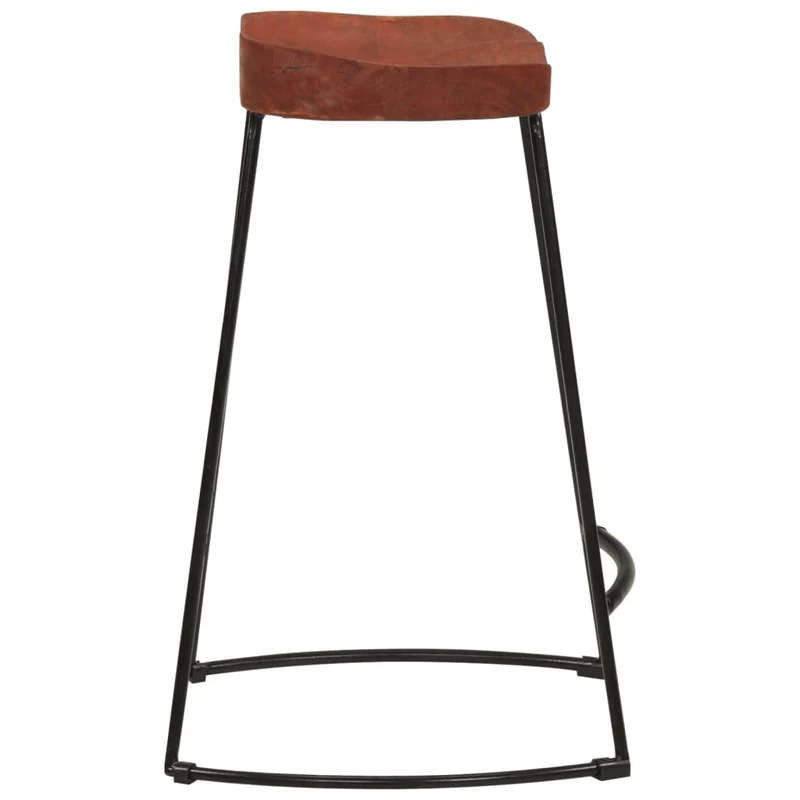 Lot de 2 tabourets de bar 45 x 40 x 63cm en bois massif manguier et fer DEC029592