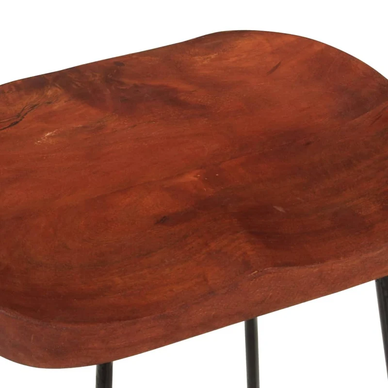 Lot de 2 tabourets de bar 45 x 40 x 63cm en bois massif manguier et fer DEC029592