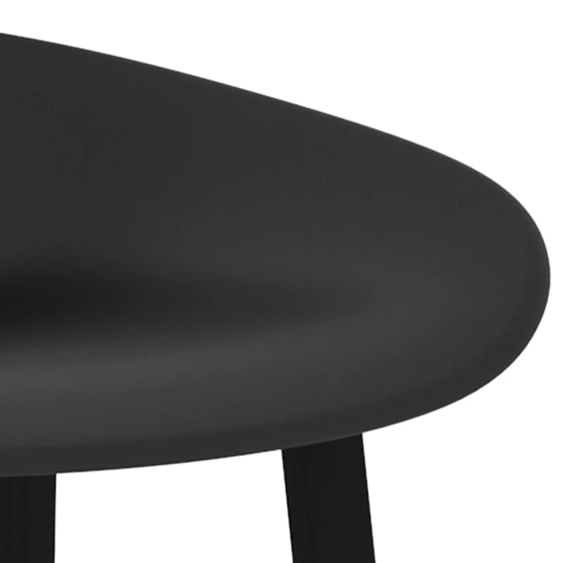 Lot de 2 tabourets de bar chaises haute dossier bas en PP noir et métal DEC029400