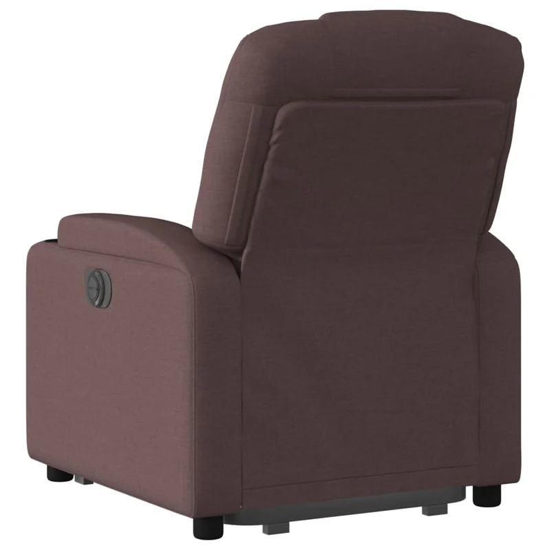 Fauteuil relax TV rembourrage confortable fonction de levage électrique en tissu marron foncé DEC028010