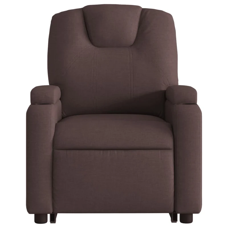 Fauteuil relax TV rembourrage confortable fonction de levage électrique en tissu marron foncé DEC028010