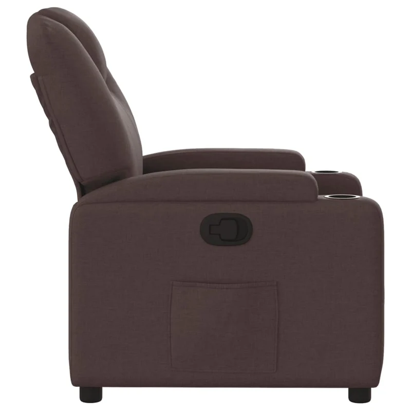 Fauteuil relax TV rembourrage confortable fonction d'inclinaison manuelle en tissu marron foncé DEC027995