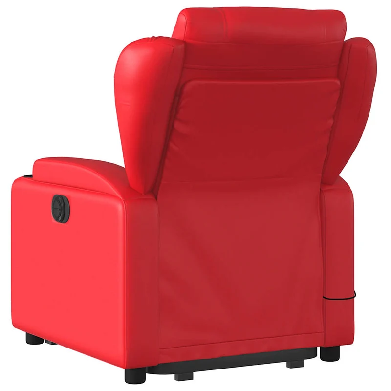 Fauteuil de relaxation fonction massage et inclinable fonction de levage électrique en PVC rouge DEC027855