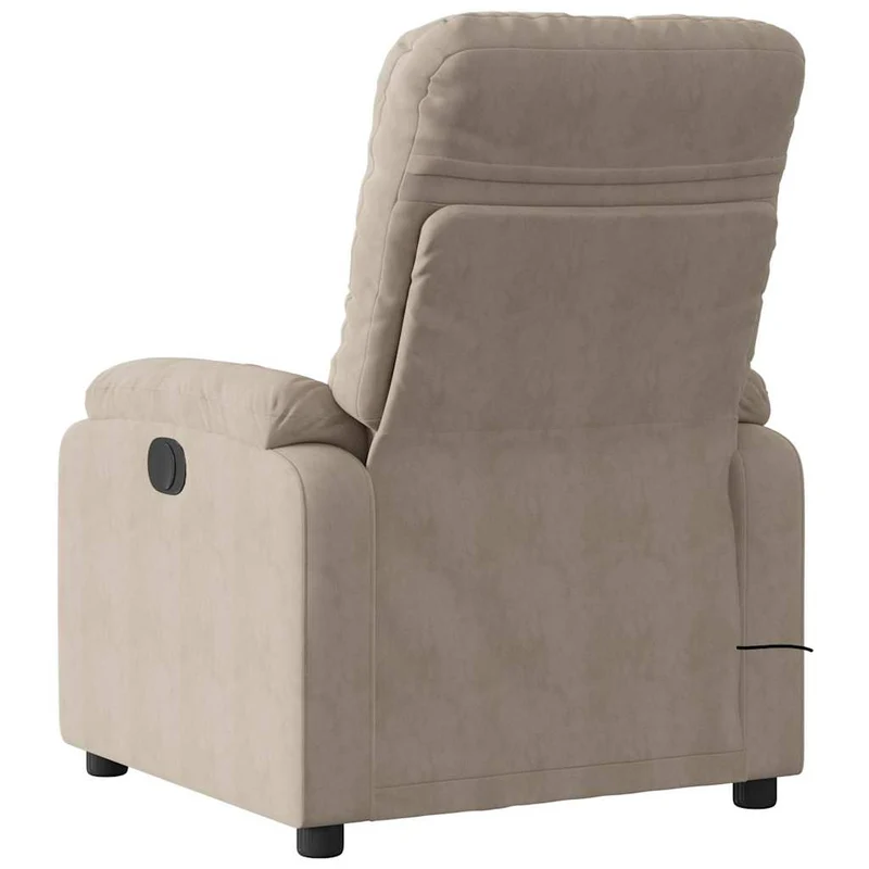 Fauteuil de relaxation fonction massage et inclinable 6 points de massage en tissu taupe DEC027859