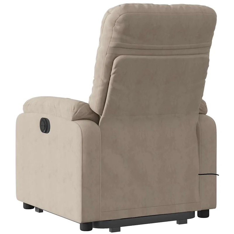 Fauteuil de relaxation fonction de levage électrique 6 points de massage en tissu taupe DEC027858