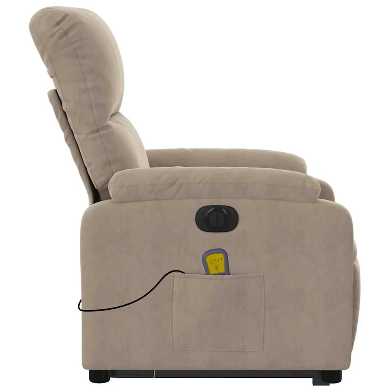 Fauteuil de relaxation fonction de levage électrique 6 points de massage en tissu taupe DEC027858