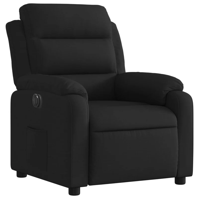 Fauteuil relax TV fonction d'inclinaison électrique très confortable en tissu noir DEC028503