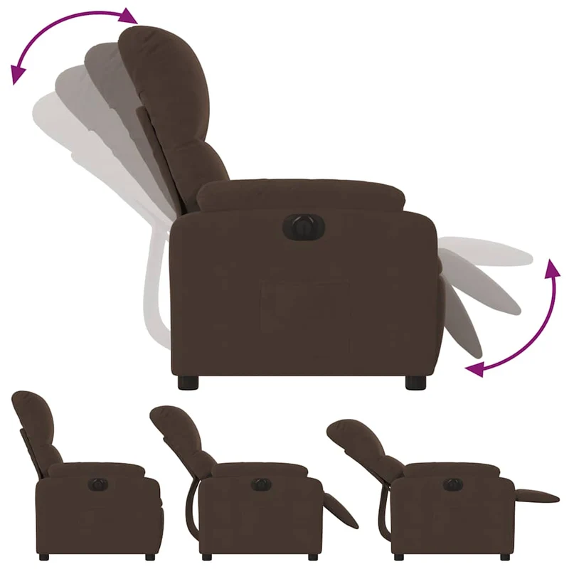 Fauteuil relax TV fonction de levage électrique très confortable en tissu microfibre marron DEC028456