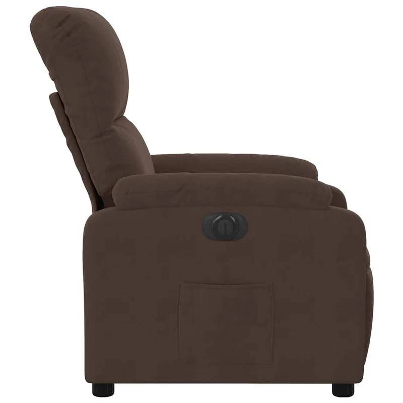 Fauteuil relax TV fonction de levage électrique très confortable en tissu microfibre marron DEC028456