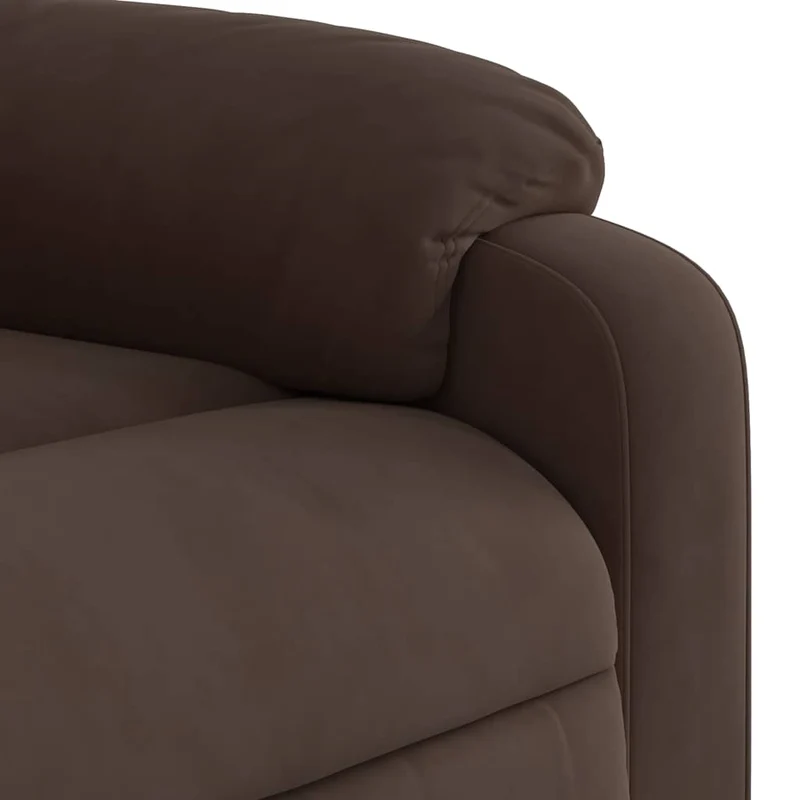 Fauteuil relax TV fonction de levage électrique très confortable en tissu microfibre marron DEC028456