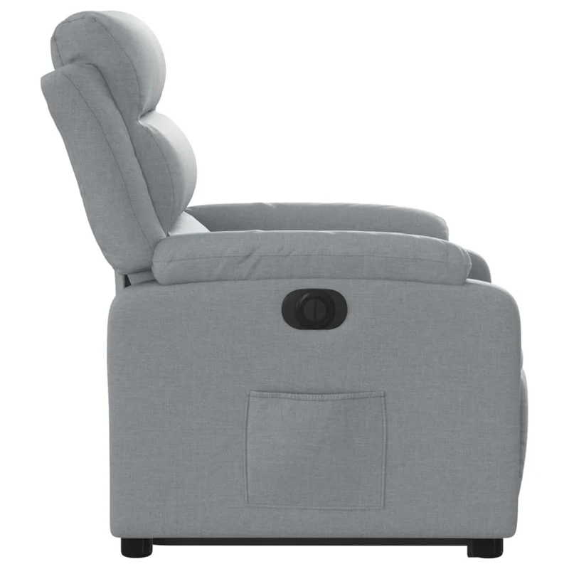Fauteuil relax TV fonction de levage électrique très confortable en tissu gris clair DEC028320