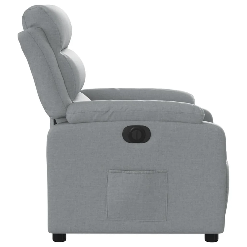 Fauteuil relax TV fonction d'inclinaison électrique très confortable en tissu gris clair DEC028310