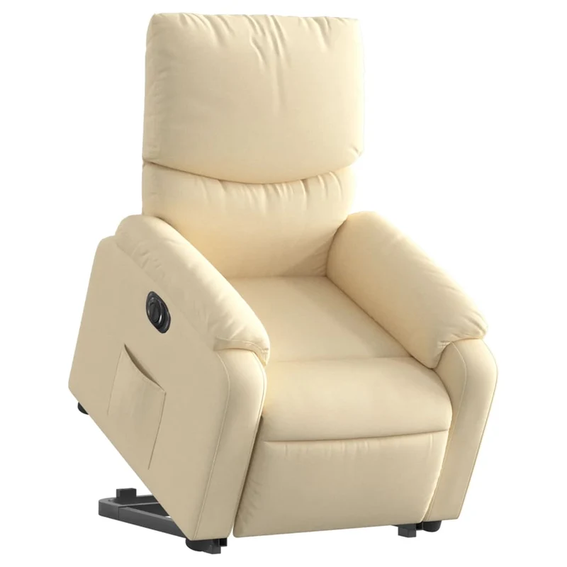 Fauteuil relax TV fonction de levage électrique très confortable en tissu crème DEC028292