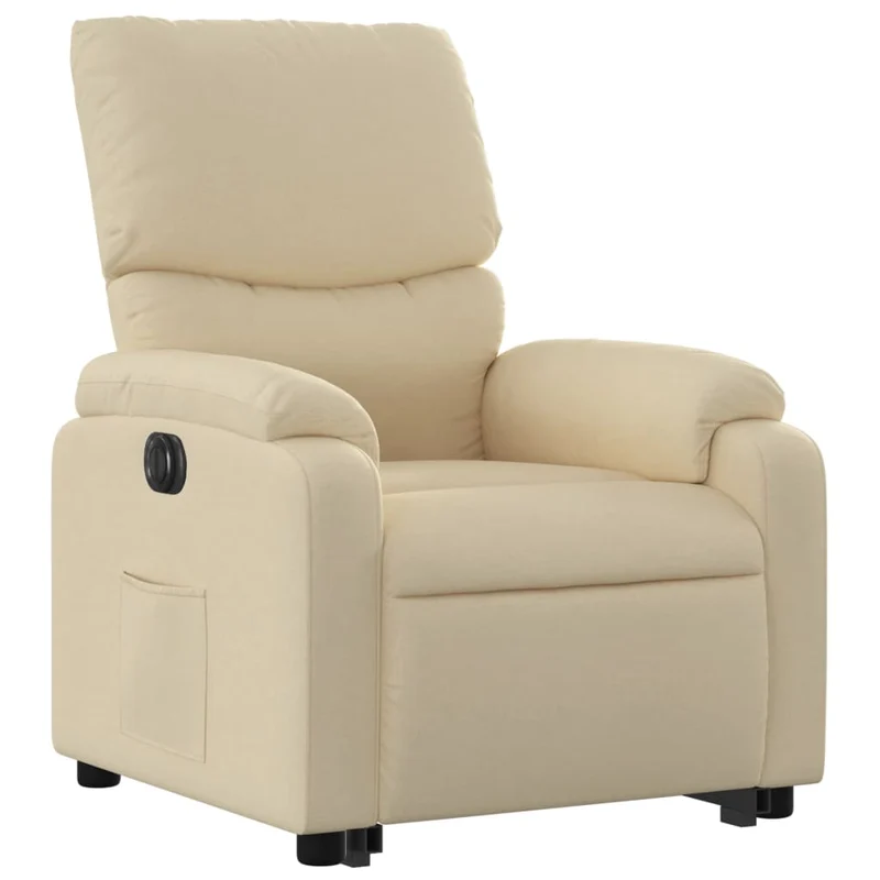 Fauteuil relax TV fonction de levage électrique très confortable en tissu crème DEC028292