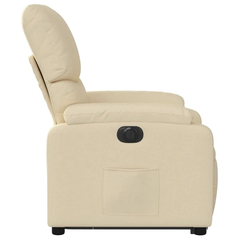 Fauteuil relax TV fonction de levage électrique très confortable en tissu crème DEC028292