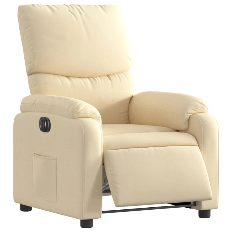 Fauteuil relax TV fonction d'inclinaison électrique très confortable en tissu crème DEC028284