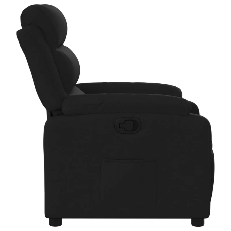 Fauteuil relax TV rembourrage confortable fonction d'inclinaison manuelle en tissu noir DEC028094