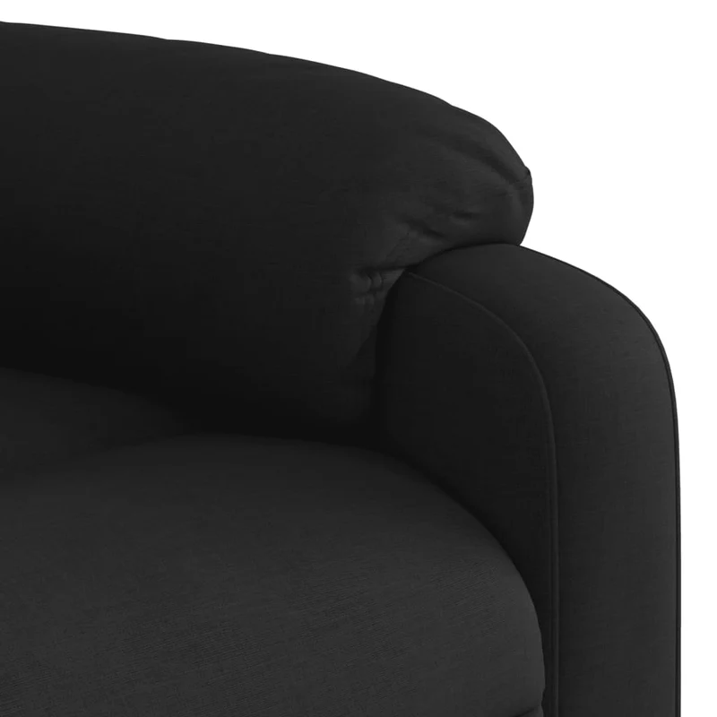 Fauteuil relax TV rembourrage confortable fonction d'inclinaison manuelle en tissu noir DEC028094