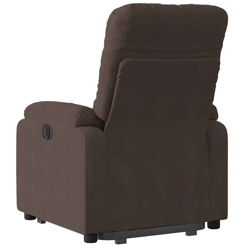Fauteuil relax TV rembourrage confortable fonction de levage électrique en tissu microfibre marron DEC028061