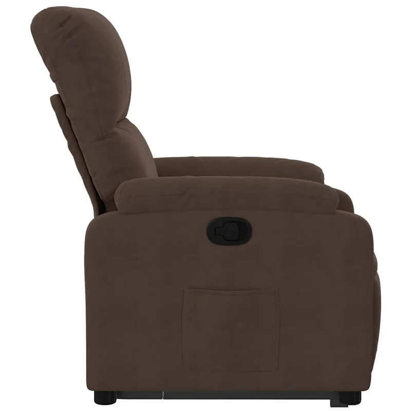Fauteuil relax TV rembourrage confortable fonction de levage électrique en tissu microfibre marron DEC028061