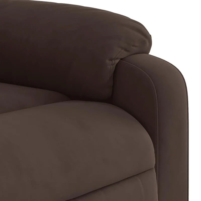 Fauteuil relax TV rembourrage confortable fonction de levage électrique en tissu microfibre marron DEC028061