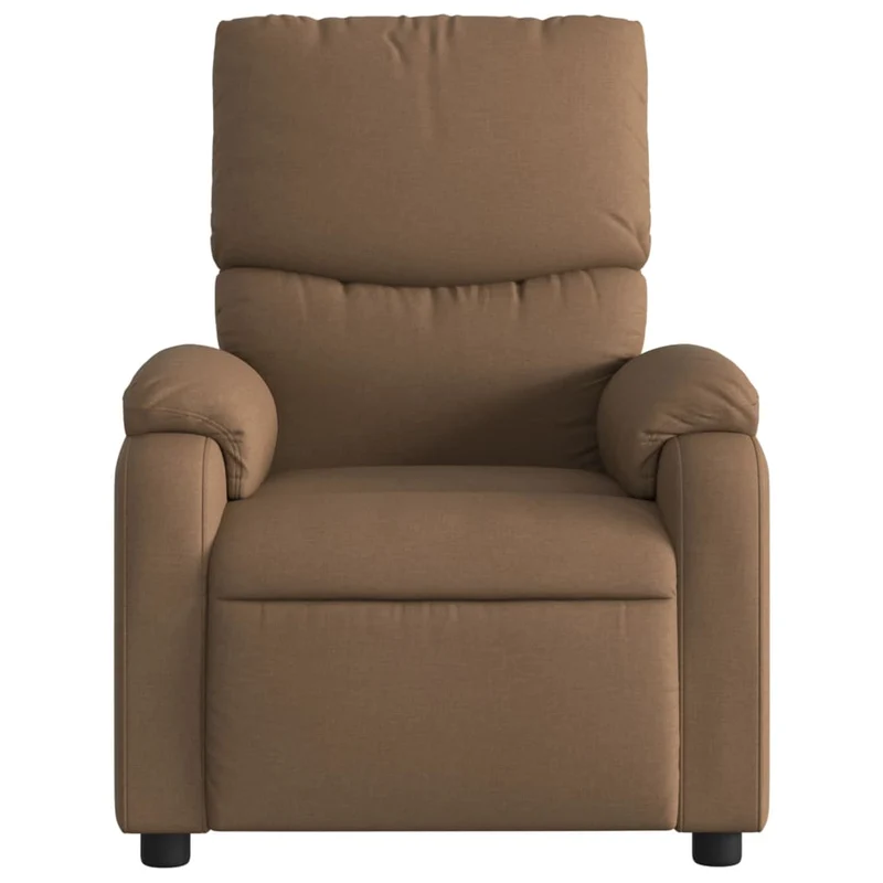 Fauteuil relax TV rembourrage confortable fonction d'inclinaison manuelle en tissu marron DEC028054